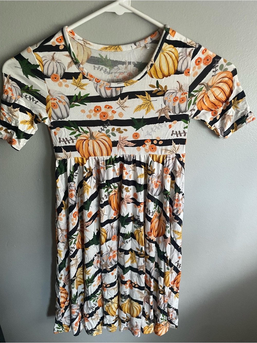 6T Little Snuggles Fall Pumpkin Bamboo Dress